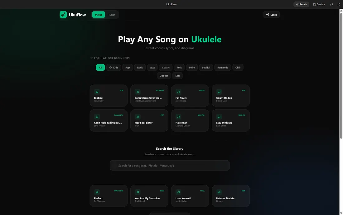 Ukuflow: Vibe coded AI powered App for ukulele learners