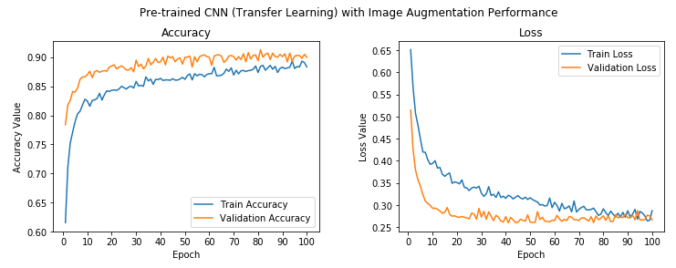 Pre-trained CNN (feature extractor) with Image Augmentation Performance