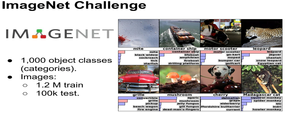 The popular ImageNet Challenge based on the ImageNet Database