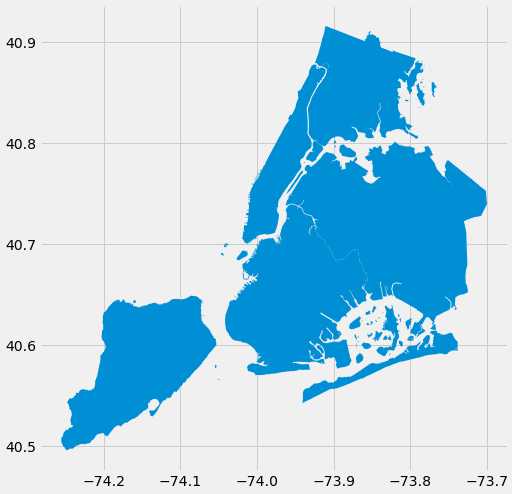 Base map of New York City (Image by Author)