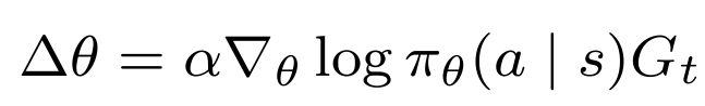 Update function for policy gradient methods