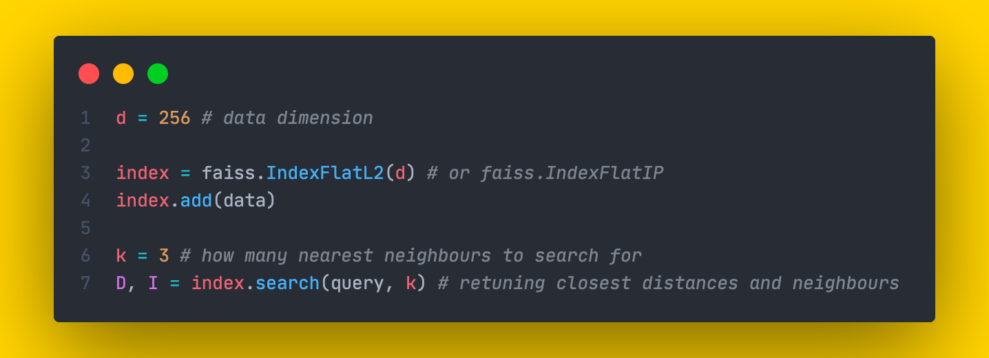 Faiss implementation of IndexFlatL2 and IndexFlatIP
