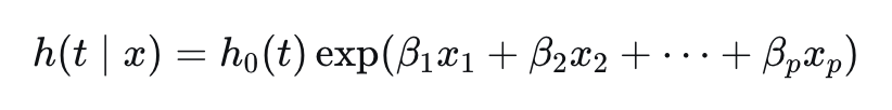 Cox proportional hazards model formula